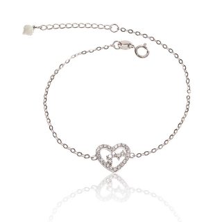 愛在心手鍊(白K金)
