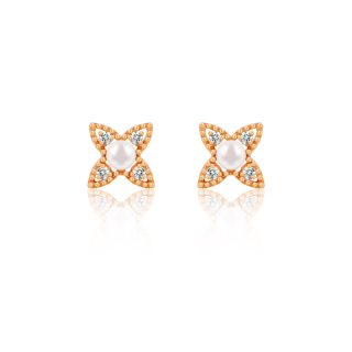 14K白色之戀耳環