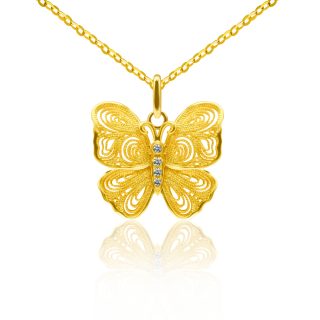 14K蝶情墜
